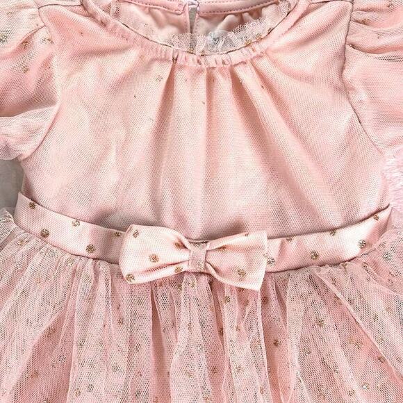 NANNETTE Baby Girl's Coquette Pink Fairy-core Tulle Dress with Bow Size 18M - Picture 4 of 11